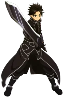 😏 Kirito Sword Art Online anime, sword, character, sword art online, kirito, fantasy telegram sticker