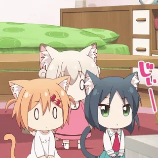 ❓ ゴ!! アニメ, 猫, かわいい, 可愛い, 漫画, カートゥーン whatsapp sticker
