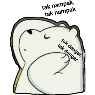 🤫 Ice Bear tak dengar, tak dengar beer, schattig, cartoon, We Bare Bears, animatie telegram sticker