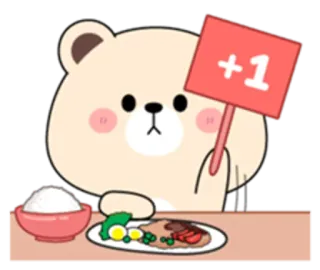 💤 +1 ours, nourriture, positif, mignon, en train de manger telegram sticker