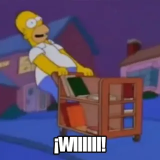 😃 Homer Simpson The Simpsons ¡WIIIII! Cartone animato, Homer Simpson, I Simpson, Esclamazione, Celebrazione, Libri, Carrello telegram sticker