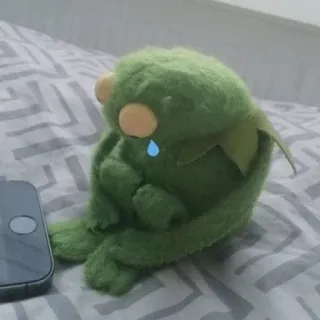 😢 Kermit 伤心, 科米蛙, 木偶, 布偶, 哭泣, 孤独, 抑郁 telegram sticker