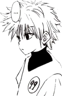 😕 Killua Zoldyck Hunter x Hunter ... anime, manga, Killua Zoldyck, Hunter x Hunter, character, boy whatsapp sticker