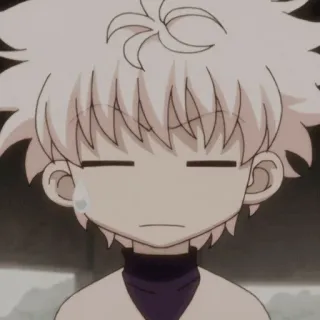 😐 Killua Zoldyck Hunter x Hunter anime, killua, hunter x hunter, triste, llorando, dibujos animados telegram sticker
