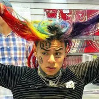 😩 Tekashi69 69 Tekashi69, cabelo arco-íris, rapper, tatuagens, 69 telegram sticker