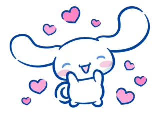 🐰 Cinnamoroll kawaii, cute, sanrio, dog, cinnamoroll, hearts telegram sticker