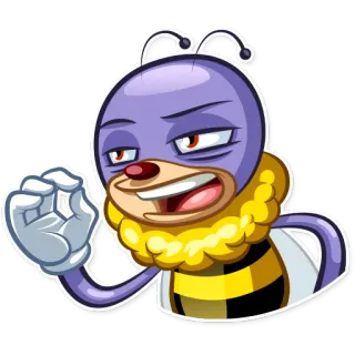 👌 ผึ้ง, การ์ตูน, ตัวละคร, ท่าทาง, โอเค telegram sticker