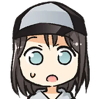 😰 アニメ, 漫画, カートゥーン, キャラクター, 顔, 感情, びっくり, 女の子 whatsapp sticker