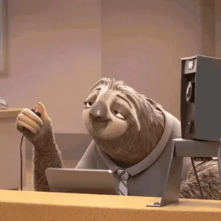 😑 Flash Slothmore Zootopia Faultier, langsam, Büro, Zoomania, Tier telegram sticker