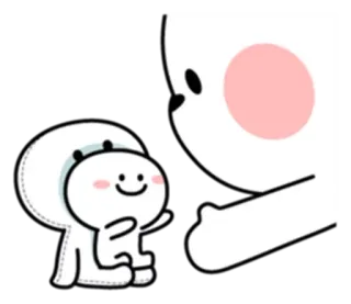♥️ cartoon, cute, character, white, animal, smiling telegram sticker