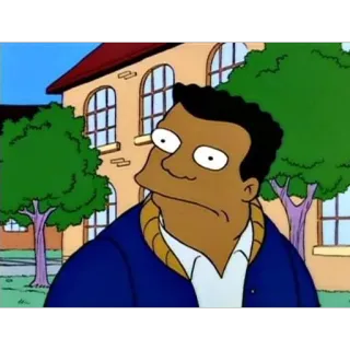 😐 Carl Carlson The Simpsons cartoon, animated, tv show, the simpsons, carl carlson telegram sticker