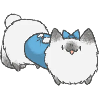 😛 kat, schattig, dier, pluizig, kawaii whatsapp sticker