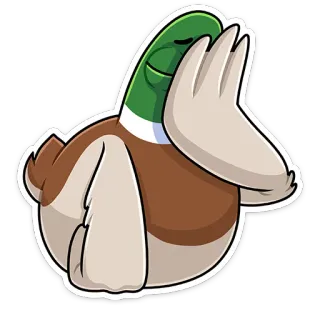 🤦‍♂ pato, desenho animado, animal, pássaro, adesivo telegram sticker