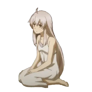 😐 Anime, Ragazza, Capelli bianchi, Vestito telegram sticker
