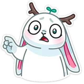 😦 desenho animado, animal, fofo, adesivo, galhada, expressão, preocupado telegram sticker