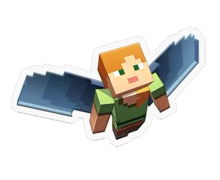 🦋 Alex Minecraft videogame, minecraft, alex, vliegen, vleugels, personage telegram sticker