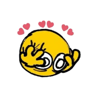 😱 emoji, dito medio, offensivo, cuori, giallo, gesto telegram sticker