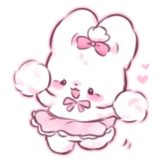 📩 cute, bunny, pink, rabbit, kawaii, cartoon telegram sticker