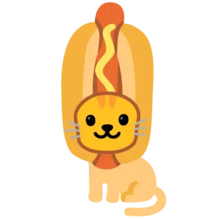 😺 gato, cachorro quente, animal, fofo, engraçado, comida telegram sticker