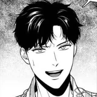 🖤 Anime, Manga, Uomo, Ritratto, Bianco e nero telegram sticker
