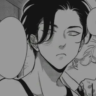 🖤 Anime, Manga, Homme, Personnage, Niveaux de gris telegram sticker