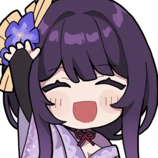 ⚡️ Raiden Shogun Genshin Impact Anime, Video game, Imut, Senang, Fanart whatsapp sticker