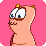 😡 Desenho animado, Rosa, Personagem, Bonito, Verme, Larva telegram sticker