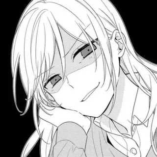 🌟 Anime, Manga, Personnage, Sourire, Portrait, Monochrome telegram sticker
