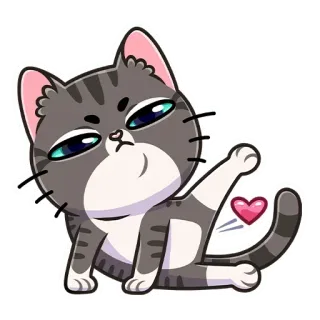 ❤️ chat, mignon, autocollant, dessin animé, animal de compagnie, cœur, animal, chaton whatsapp sticker