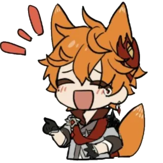 😂 Childe Genshin Impact Anime, Jeu, Childe, Genshin Impact, Renard, Dessin animé whatsapp sticker