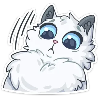 😳 cat, animal, sticker, cute, cartoon telegram sticker