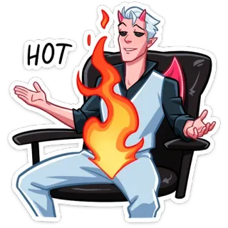 🔥 HOT diable, feu, chaud, démon, dessin animé whatsapp sticker