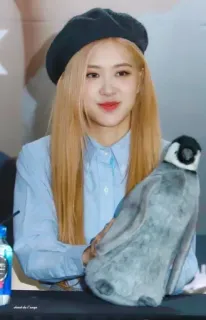 🌸 Rose persona, rosa, blackpink, idol, pinguino, basco, cantante whatsapp sticker