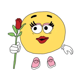 👩‍🦰 emoji, rosa, desenho animado, personagem, mulher, amor, flor whatsapp sticker