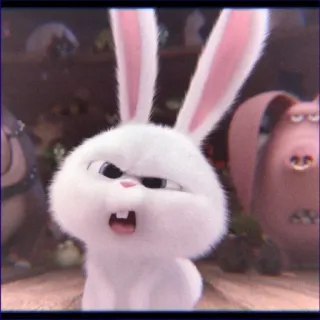 🧐 Snowball The Secret Life of Pets bunny, rabbit, angry, cute, cartoon, animal, pet, animated whatsapp sticker