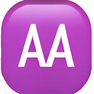 🥑 AA 絵文字, 文字, 紫, アルファベット, テキスト, ボタン, イニシャル telegram sticker