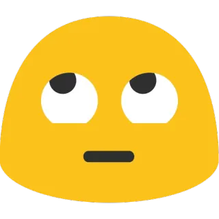 🙄 emoji, yellow, face, expression, looking up, bored, thinking telegram sticker