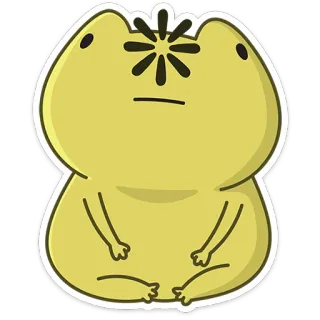 🫥 katak, kartun, stiker, lucu, imut, kuning, karakter whatsapp sticker