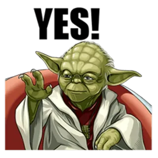 👍 Yoda Star Wars YES! yoda, star wars, sí, jedi, de acuerdo telegram sticker