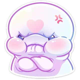 😡 carino, arrabbiato, cuore, cartone animato, kawaii, emozioni telegram sticker