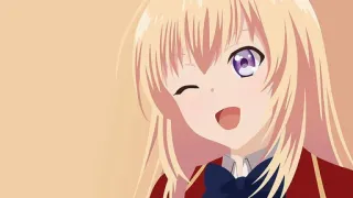🙃 アニメ, 女の子, 制服, 金髪, ウィンク, 可愛い telegram sticker