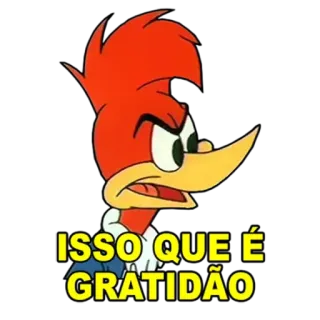 😠 Woody Woodpecker ISSO QUE É GRATIDÃO Desenho animado, Pássaro, Pica-pau, Bravo telegram sticker