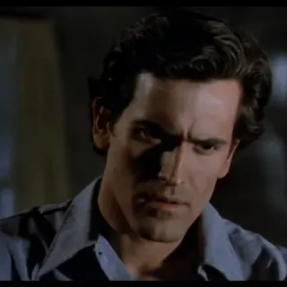 😕 Ash Williams Evil Dead Эш Уильямс, Зловещие мертвецы, Ужасы, Фильм, Брюс Кэмпбелл telegram sticker