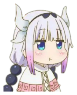 🍕 Kanna Kamui Miss Kobayashi's Dragon Maid Аниме, Дракон, Милый, Канна, Чиби, Каваий telegram sticker