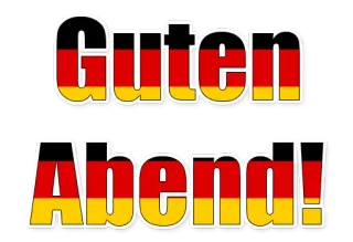 👋 Guten Abend! niemiecki, powitanie, wieczór, flaga whatsapp sticker