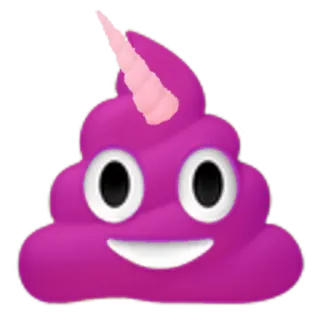 👽 эмодзи, единорог, какашка, фиолетовый, смешной, мультфильм whatsapp sticker