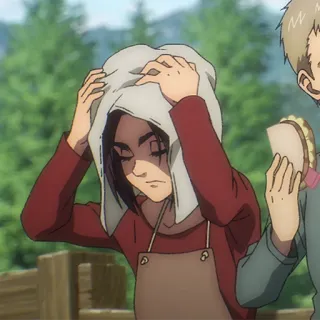 💇‍♀️ Eren Yeager Attack on Titan Anime, Animação, Desenho animado, Personagem, Eren Yeager, Ataque dos Titãs telegram sticker