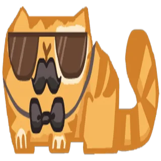 💂 cat, animal, sunglasses, bow tie, cartoon, cool, pet, kitten telegram sticker