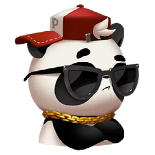 😎 Panda, Cartoon, Dier, Personage, Zonnebril, Pet telegram sticker