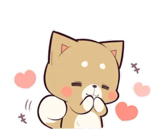 😄 собака, милый, животное, каваи, сердце, стикер telegram sticker